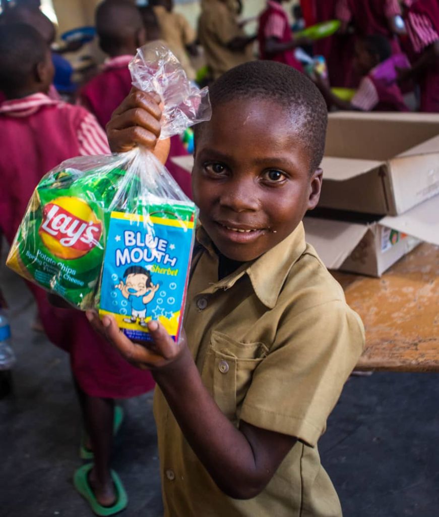 Student Receiving His Gift Pack