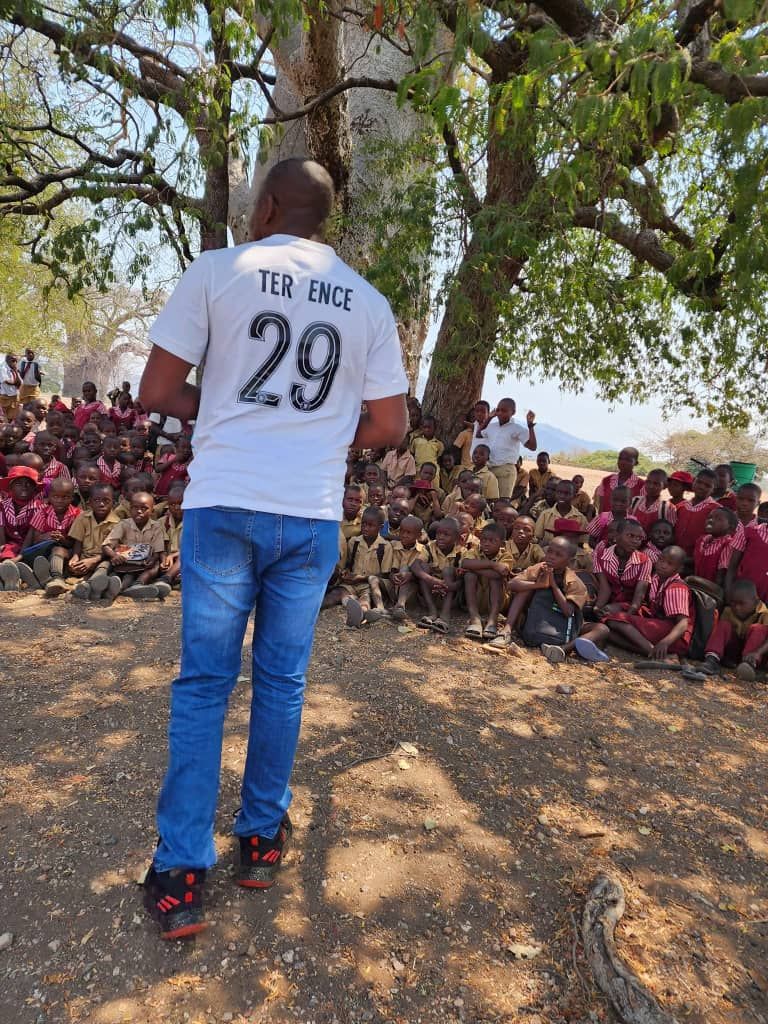 Terence Addressing School Assembly